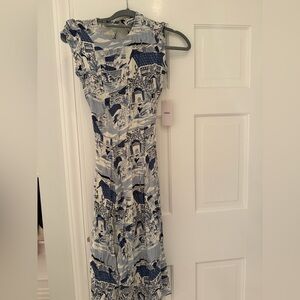Reformation Blue and White Maxi Dress